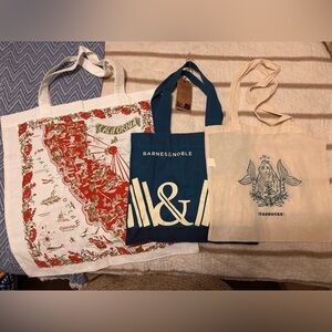 California, Barnes & Noble, and Starbucks Tote Bags